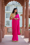 Leheria - Pink Saree with golden gota border