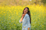 Noor Light Blue Collar Style Cotton Kurti