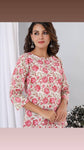 Rose Pink - Hand Block Printed Cotton tops